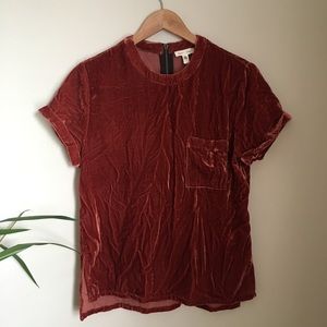 Urban Outfitters Rose Velvet Top